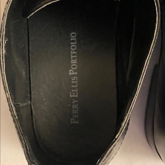 Perry Ellis Portfolio Men's Stanley Oxford  Black Leather Size 9 - Picture 5 of 11